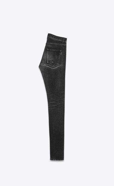dark used black Skinny denim pants